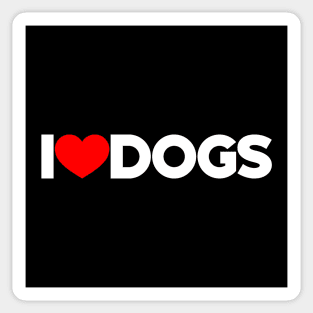 I Love Dogs Red Hearts Dog Lovers (White) Sticker